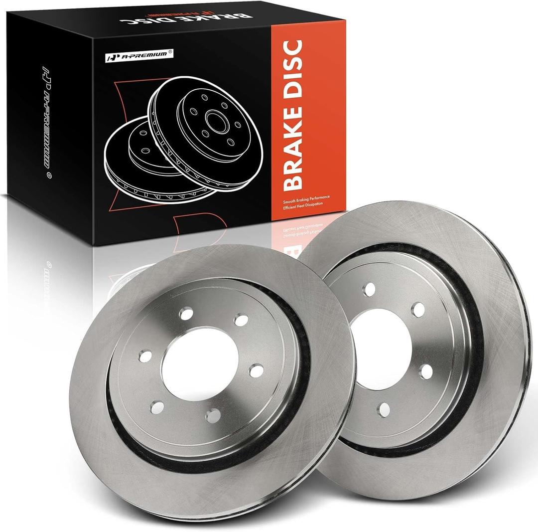 A-Premium 13.23 inch (336 mm) Rear Vented Disc Brake Rotors Compatible with Select Ford Models - F-150 F150 2015 2016 2017, Fit Electric Parking Brake Model Only, 2-PC Set