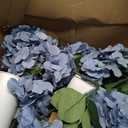 Mimorou 6 Sets Flower Table Centerpieces Dusty Blue Artificial Wedding Faux Hydrangeas with Rustic Metal Vase for Office Home Kitchen Table Wedding Bridal Tea Party Decoration