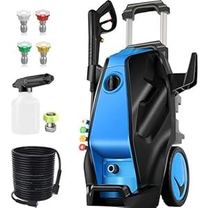 Electric Pressure Washer, 5000PSI 4.0GPM Heavy Duty Power Washer with 33 FT Extension Hose, 4 Quick Connect Nozzles and Foam Cannon for Cars/ Fences/ Driveways/ Patios/ Home Cleaning, Blue