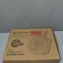 5 PCS Round Pizza Stone Set, 13" Pizza Stone for Oven and Grill with Pizza Peel(OAK),Serving Rack, Pizza Cutter & 10pcs Cooking Paper for Free, Baking Stone for Pizza, Bread