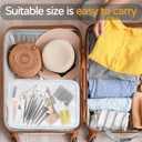 3PCS Clear Hard Plastic Zipper Case, Double Zippers Hard Pouch, Portable Travel Organizer Bin Clear Makeup Bag for Toy Storage, Snack Bag, Cosmetics, Pencil Case, Diaper Bag, Toiletry Bag (3PCS-L)