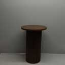Round Wood Side Table, Fluted Accent Table, Small End Table for Living Room, Bedroom, Fully Assembled