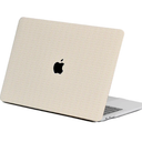 MacBook Case in Beige Woven Faux Leather