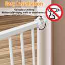SHYUJAJIE Dog Gate for Small Dogs,Adjustable 18-48" Extra Wide Short Dog Gate for doorways,Low Pet Gate to Step Over for Stairs(White, 10" Height)