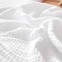 PHF 100% Cotton Muslin Blanket King Size 108"x90", 4-Layer Lightweight Gauze Throw, Breathable Cloud-Soft Minimalist Blanket for Bed, Couch, Camping & Baby, White, Ideal Gift