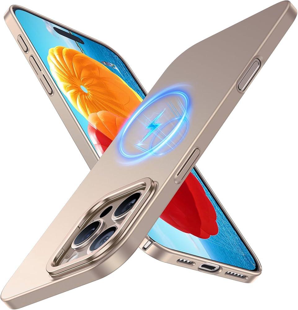 TORRAS Magnetic SlimFit for iPhone 16 Pro Max Case 6.9 inch, UltraThin 16 ProMax Phone Case Compatible with MagSafe, Light AntiScratch Matte Hard PC Bayer OriginFit, Desert Titanium