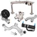 Upgraded Aluminum Coolant Water Pipe System Kit Compatible with Jaguar F-Type F-Pace XF XJ Discovery & Range Rover 2010-2021, Replaces LR107288 LR092992 LR109401 LR090630 LR048474 LR097165