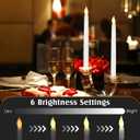 Tuanse 24 Pack Flameless Taper Candles with Remote & Timer, 11" Flickering 3D LED Battery Operated Window Candlesticks, Dimmable for Wedding Table Centerpieces Home Valentines Decor(White)