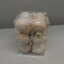 WinnerWhy 12 Pcs Neutral Textured Christmas Ball Ornaments 3.15 Inch Glitter Sugar Matte Cream Beige White Xmas Bulbs with Flocked Velvet Ribbon Rustic Xmas Elegant Modern Christmas Decor for Tree