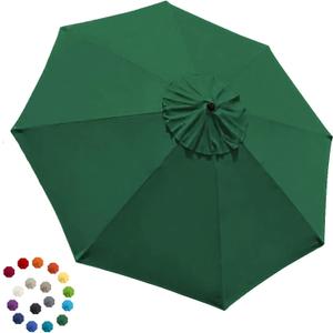 EliteShade USA 9FT Patio Umbrella Replacement Covers 8 Ribs Market Umbrella Canopy Cover (CANOPY ONLY) (Forest Green)