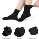 Rueesh 6 Pairs Breathable Women Warm Ruffle Ankle Socks Winter Cozy Knit Cotton Crew Socks Soft Thermal Frilly Calf Socks (White)