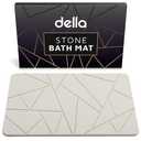 della Premium Stone Bath Mat - Luxurious Quick Drying Diatomite Bathstone for Bathroom Floor - Modern Super Absorbent Diatomaceous Earth Shower Mat,