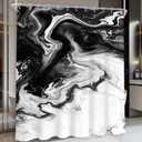Black and White 60Wx72H Shower Curtain Abstract Gery Marble Modern Neutral Ombre Minimalist Elegant Ink Texture Chic Simple Bathroom Curtain Set Aesthetic Bath Bathroom Accessories Decor