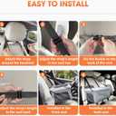 JOEJOY Deluxe Dog Booster Seat with Sturdy Metal Frame and Safety Leash for Small Pets up to 20 lbs - Portable Puppy Dog Car Seat with Thick Cushion and Storage Pockets for Small Dogs