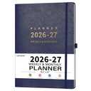 Planner 2026-2027 - Jul 2026 - Jun 2026, 8.5" x 11" 2026-2027 Planner Weekly and Monthly, Faux Leather Cover, Pen Holder, Pocket, 25 Notes Pages, A4 Premium Paper - Blue
