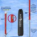 SandShark Anchor Ultimate Large - Premium Screw in Boat Anchor, Pontoon Boat Anchor, Stainless Steel Shallow Water Anchor Pole, Sand Anchor 29"-48" w/ Case - Essential Pontoon Boat Accessories, Large Red