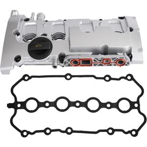 Aluminum Engine Valve Cover Compatible with 2005 2006 2007 2008 2009 Audi A4 Quattro 2.0L L4