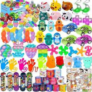117 Pcs Party Favors for Kids 4-8, Birthday Gift Toys, Pop Fidget Toys, Treasure Box Toys, Carnival Prizes, School Classroom Rewards, Pinata Stuffers, Goodie Bags Filler for Boys Girls 8-12
