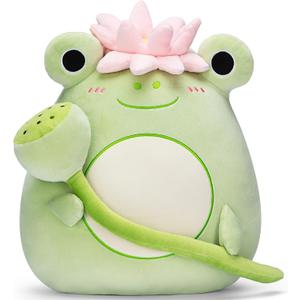 Original 13.5-inch Large Frog Plush Pillow Stuffed Animal Toy,Big Size Cute Soft Toys Fat Kawaii Hugging Pillows Cuddle Plushie,Gift for Kids Girls Boys