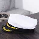 Captain Yacht Hat Boating Cap, Adjustable Sailor Marine Admiral Cosplay Hat for Men Women Kids Halloween Party Costume Accessories, White