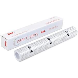 ANT Strong Grip 24" x 50' Clear Vinyl Transfer Paper Tape Roll with Half Inch Alignment Grid for Cricut Adhesive Vinyl for Decals, Signs, Stickers