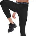 Men's 3/4 Compression Pants Quick Dry Workout Performance Leggings Athletic Base Layer Tights Bottoms for Running Gym (Black, M)