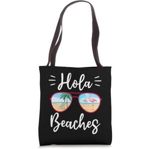 Hola Beaches Tropical Summer Vacay Funny Summer Tote Bag (16 inches)