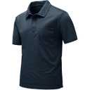 Mens Polo Shirts Quick Dry Sun Protection Performance Short Sleeve Tennis Golf Polo Shirts Navy BLUE, 2XL