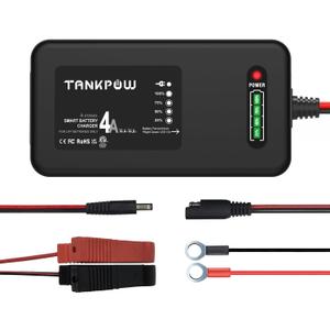 14.6V 4A LiFePO4 Lithium Battery Charger,Smart Battery Charger Maintainer with 4LEDs Indicator,SAE Connector for Cars,Golf Trolley,UAV,Fishing Boat Deep Cycle Batteries(ETL Listed)