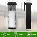 Black LED Dusk to Dawn Outdoor Lighting 2 Packs, 16" Large Outside Farmhouse Wall Lantern, Industrial Porch Wall Mount Light Fixture with Rippled Glass, Waterproof Modern Exterior Sconce Lamp