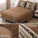 Dinjoy Boho King Size Bed in A Bag 7 Pieces,Brown/Coffee Comforter Set Aztec Striped Fall Bedding Set Bohemian Patchwork Complete Set Geometric Pattern Comforters for Women Men 90"104"