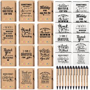 Thank You Gifts Inspirational Spiral Notebook and Makeup Bag (12, Inspirational)