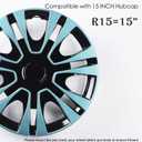 Light Blue Hubcap Wheel Cover Replacement Kit 15" Hub Caps Wheel Rim Cover Car Exterior Accessories Pack of 4, 15 Inches