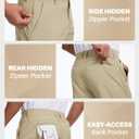 Future Flow Men's Golf Shorts 7 Inch Quick Dry Elastic Waist with Zipper Pockets Casual Dress Shorts for Men Work (30, Khaki)