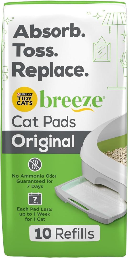 2 x Purina Tidy Cats Breeze Cat Pads Refill Pack - 10-Count Pouches