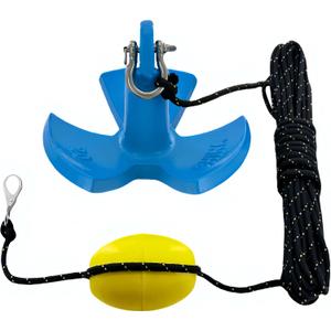 XIALUO Marine River Anchor Kit 20 lb Blue PE Coated Kayak Anchor Accessories with 50 ft Rope for Fishing Kayaks, Canoe, Jet Ski, SUP Paddle Board and Small Boats