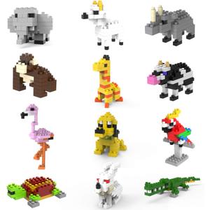 Mini Building Blocks Animals,Party Favors for Kids,12 in 1 Stem Toys Building Sets, Assorted Mini Animals Building Blocks Sets for Goodie Bags, Prize,Cake Topper