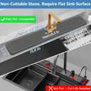 24'' Longer Faucet Mat for Kitchen Sink [Diatomite Stone Super Fast Drying] Stone Faucet Mat for Kitchen Sink Splash Guard Sinks Stones Quick Dry Around Faucets Stones Drying Mats Bathroom