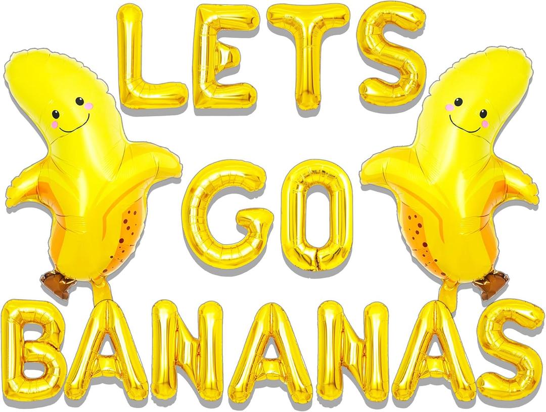 Lets Go Bananas Balloons Lets Go Bananas Birthday Decoration Lets Go Bananas Sign Lets Go Bananas Party Supplies