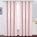 LEMOMO 100% Blackout Curtains 52 x 84 Inches Long Thermal Insulated Baby Pink Curtains with Black Liner Set of 2 Panels for Nursery Room