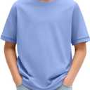 Oakgarden Boys School Basic Shirts 5-16 Years | Short Sleeve Loose Fit Tops, Crew Neck Casual T-shirts for Kids, Soft Layer Breathable Tees, Sports Uniform Daily Wear (Blue)