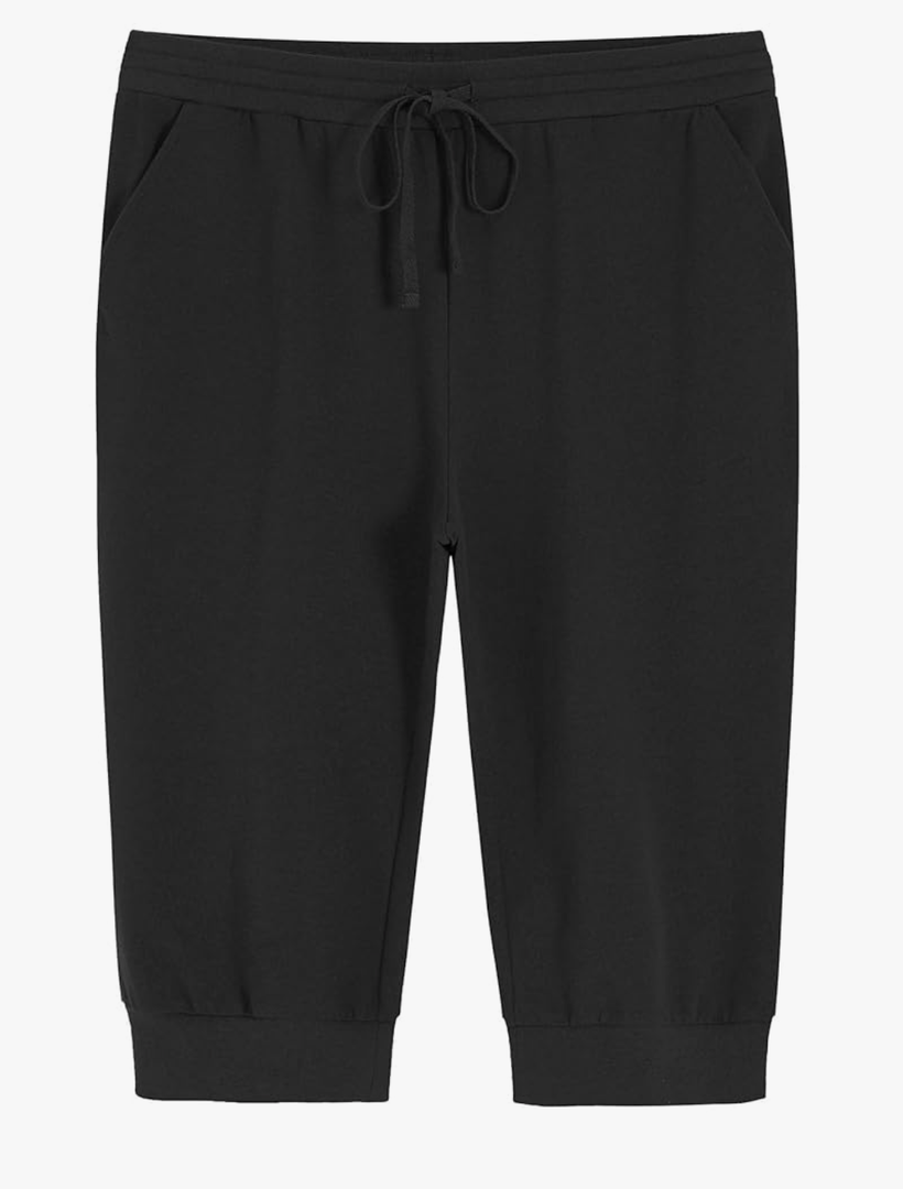 Weintee Women's Plus Size Petite Capris Capri Joggers with Pockets, Size M