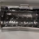 Oggi Stainless Steel Roll Top Bread Box for Kitchen Countertop with Frosted Plexilass Lid - Fits Multiple Loaves of Bread and Other Freshly Baked Goods Including Cookies, Bagels, Muffins (15-Inch by 7-1/4-Inch by 1-Inch)