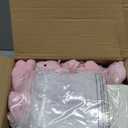 Wettarn 50 Sets Small Tiny Plush Bear Bulk 4.72 Inch Mini Stuffed Animals Small Bear Party Favors with Thank You Tags and Mesh Bags for DIY Keychain Birthday(Pink)