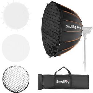 SmallRig FP-90 35.4" Parabolic Softbox with Bowens Mount for Studio Photography, Quick Release Soft Box with Honeycomb Grid, Diffusers, for SMALLRIG RC 220 pro, for Neewer for Godox for Aputure - 5395