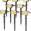 Fabrito 8 Pack Solar Spot Lights Outdoor Waterproof IP67, [108 LEDs, 4 Modes] Dusk to Dawn Spotlights for All Night, 2-in-1 Solar Landscape Lights for Garden, Yard, Tree, Pool, Warm White