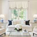 NICETOWN Chenille Valances for Window, Vlevet Swag Curtains for Kitchen Over Sink Rod Pocket Luxury Thick Chenille Valances with Tassels for Bedroom Living Room, 42" W x 18" L, Beige, 1 Panel