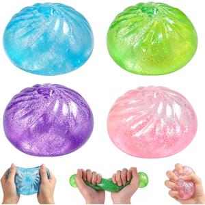 4PCS Glitter Dumpling, 2026 New Dumplings Colorful Dumplings Stress Balls Fidget Sensory Toy, Soft Squeeze Decompression Dough Gift (Style A Set), One Size