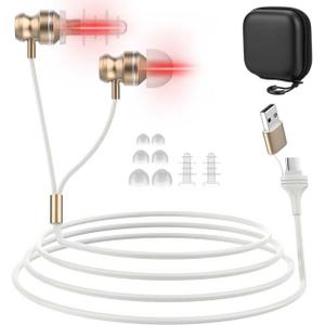 2-in-1 Red Light Device for Ears & Nose,650nm LED for Ear Comfort,Sinus Support& Daily Relaxation with USB & Type-C,Includes Soft Silicone Tips and Travel Case