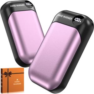 Hand Warmers Rechargeable 2 Pack, 4-Levels 104F to 131F Electric Hand Warmers, UL Certified Safe & Real 9Hrs Heating, Portable Pocket Hand Warmer for Women Men Kids, Fishing, Hunting, Golf, Camping (Black+Purple)